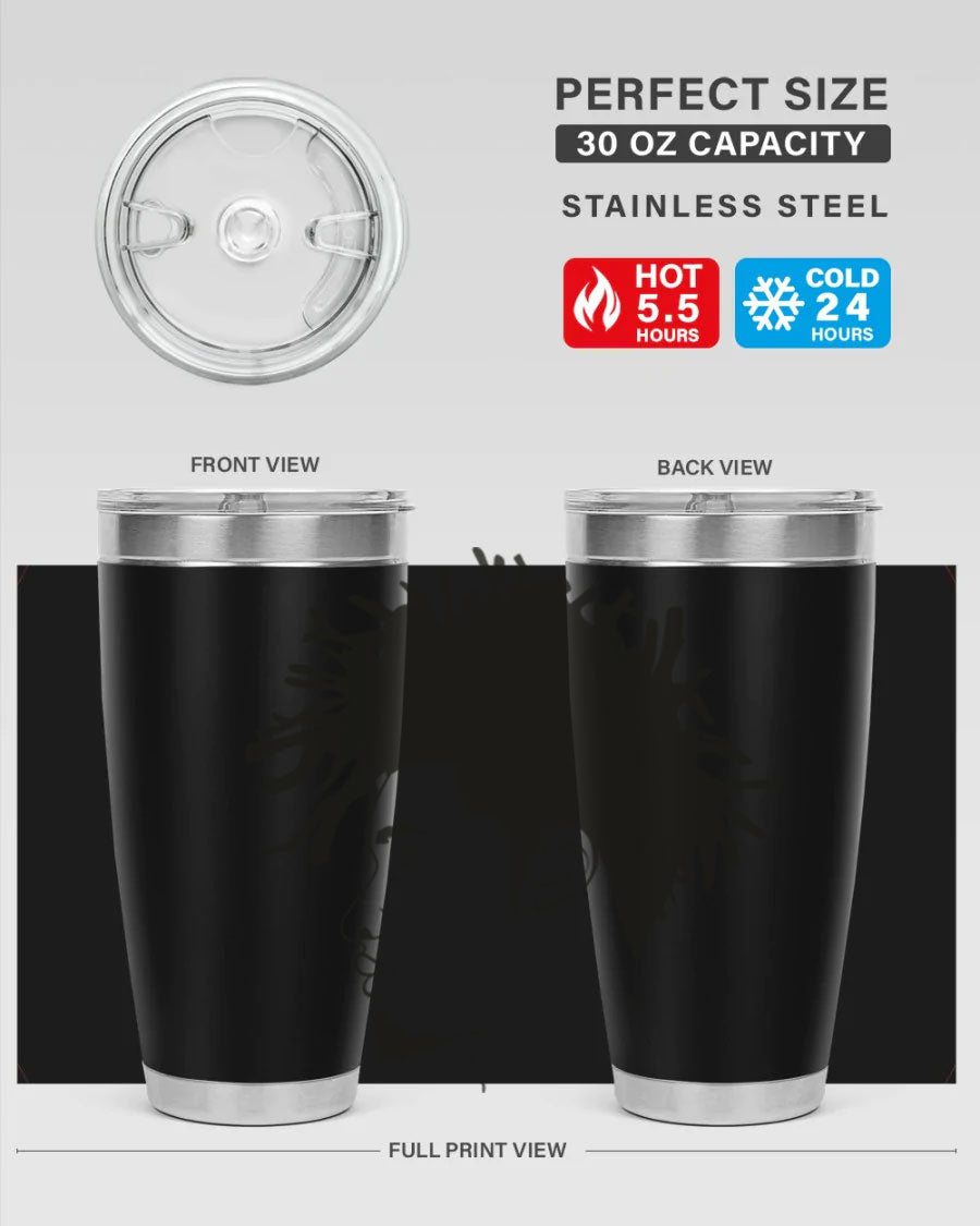 Beardman 51# black tumbler featuring double wall vacuum stainless steel design, perfect for hot and cold beverages.