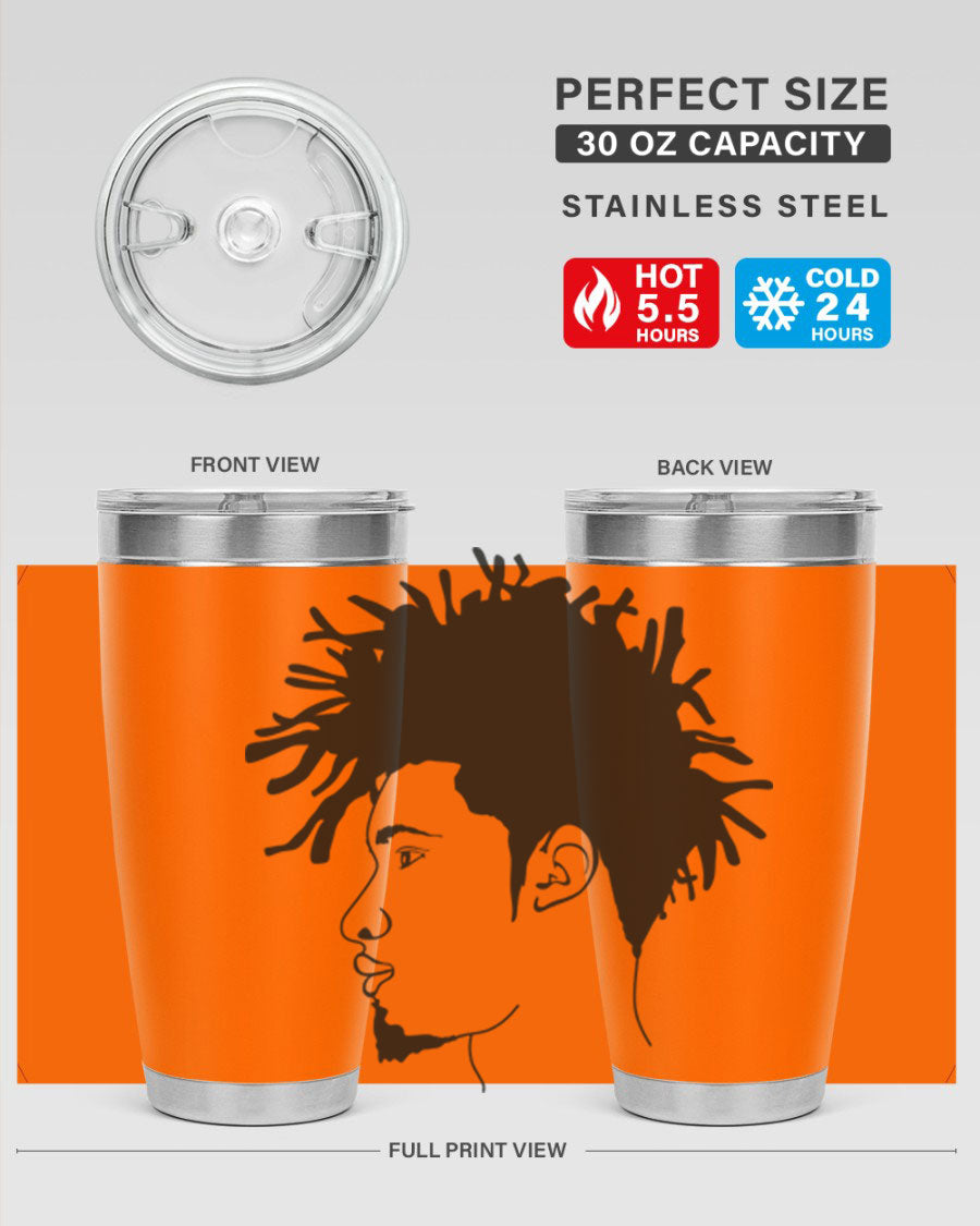 Beardman 51# black tumbler featuring double wall vacuum stainless steel design, perfect for hot and cold beverages.