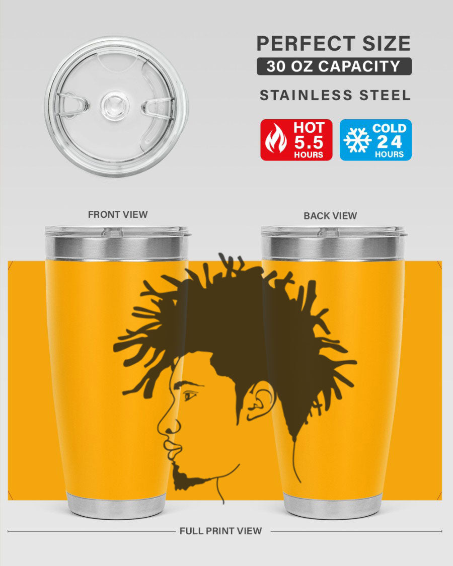 Beardman 51# black tumbler featuring double wall vacuum stainless steel design, perfect for hot and cold beverages.