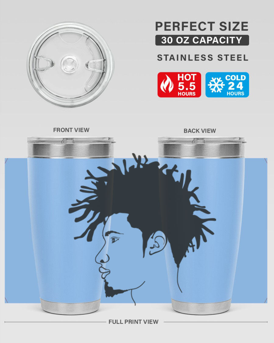 Beardman 51# black tumbler featuring double wall vacuum stainless steel design, perfect for hot and cold beverages.