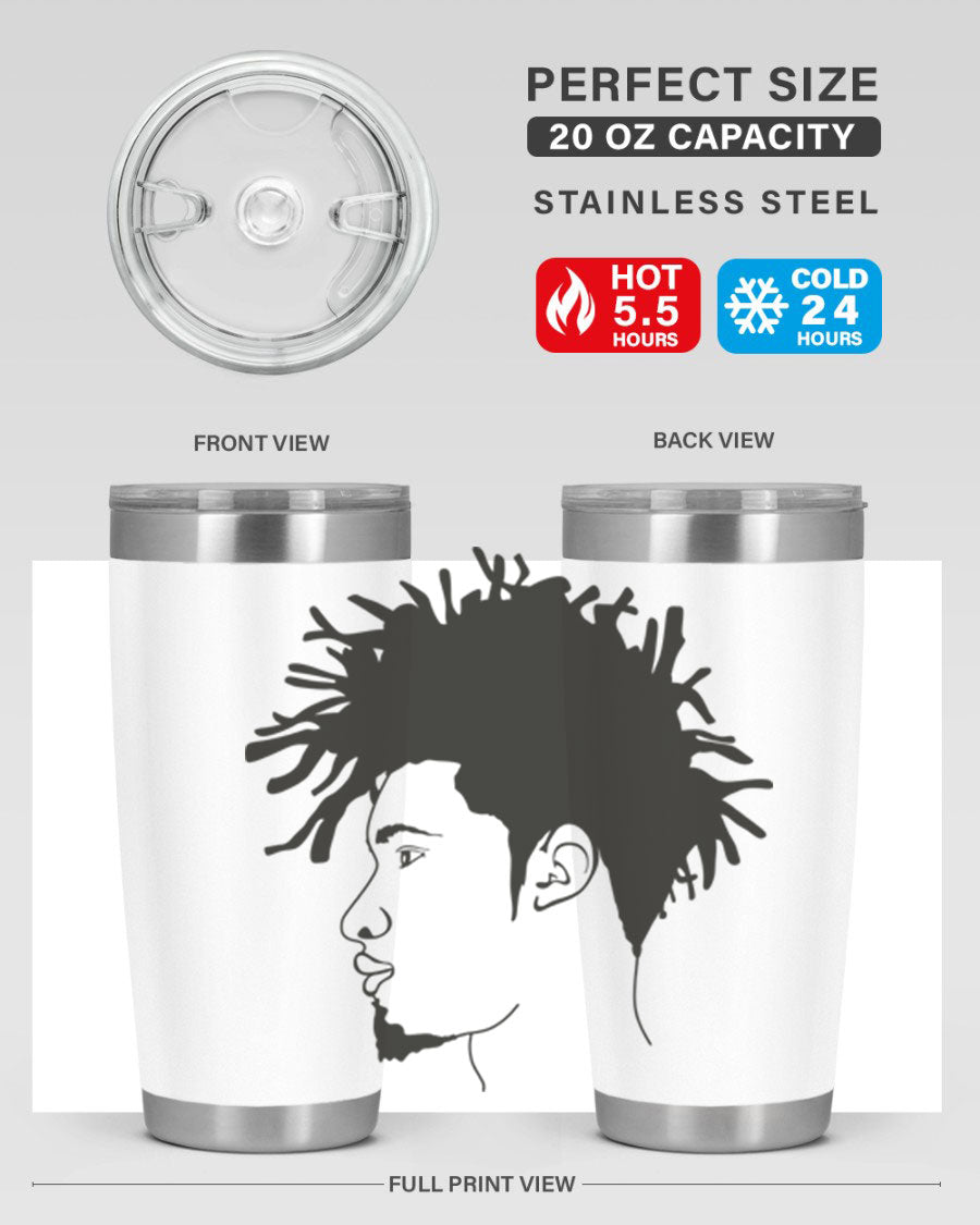 Beardman 51# black tumbler featuring double wall vacuum stainless steel design, perfect for hot and cold beverages.