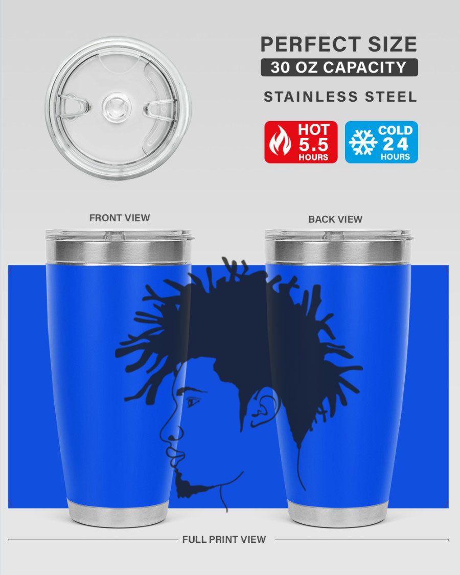 Beardman 51# black tumbler featuring double wall vacuum stainless steel design, perfect for hot and cold beverages.