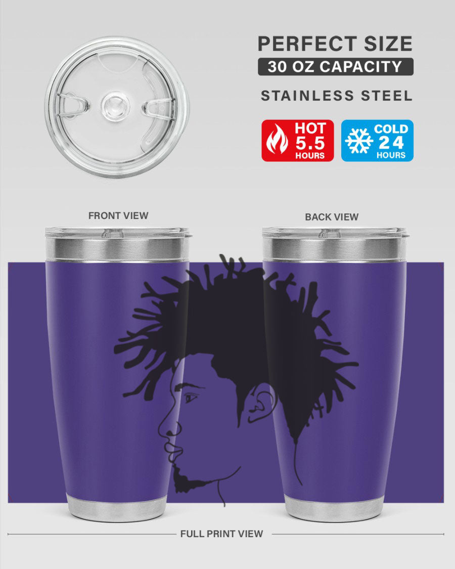 Beardman 51# black tumbler featuring double wall vacuum stainless steel design, perfect for hot and cold beverages.