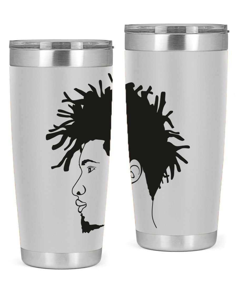 Beardman 51# black tumbler featuring double wall vacuum stainless steel design, perfect for hot and cold beverages.
