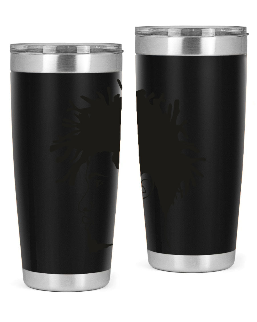 Beardman 51# black tumbler featuring double wall vacuum stainless steel design, perfect for hot and cold beverages.