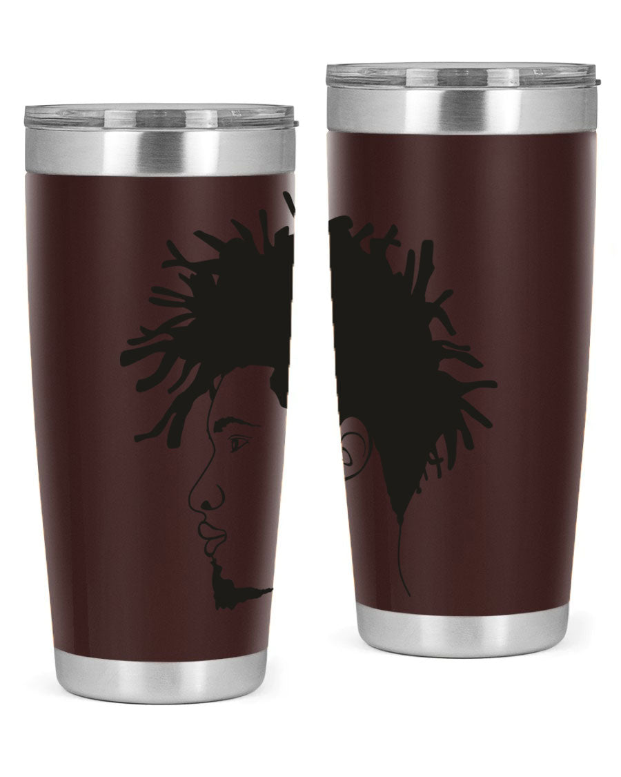 Beardman 51# black tumbler featuring double wall vacuum stainless steel design, perfect for hot and cold beverages.