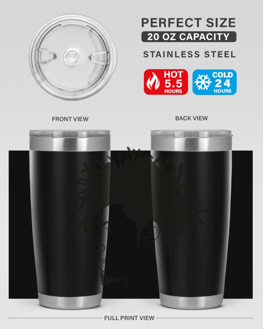 Beardman 51# black tumbler featuring double wall vacuum stainless steel design, perfect for hot and cold beverages.