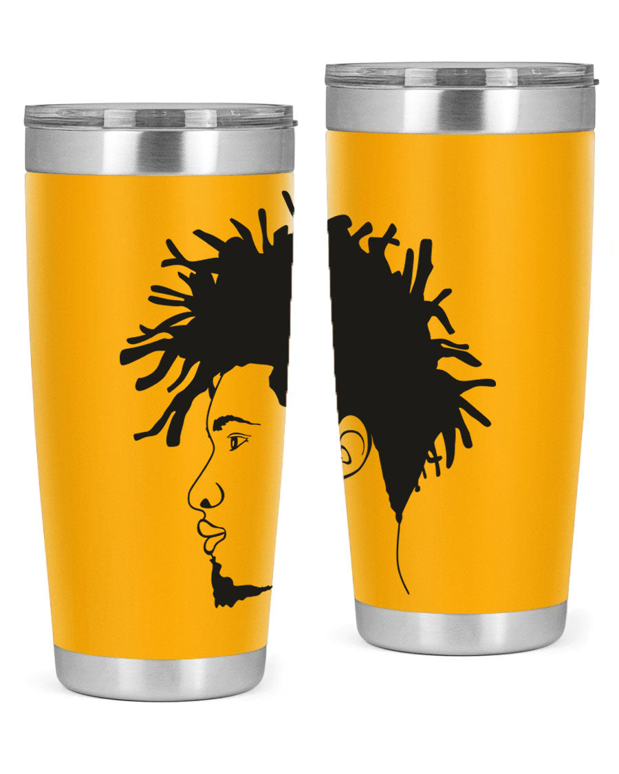 Beardman 51# black tumbler featuring double wall vacuum stainless steel design, perfect for hot and cold beverages.