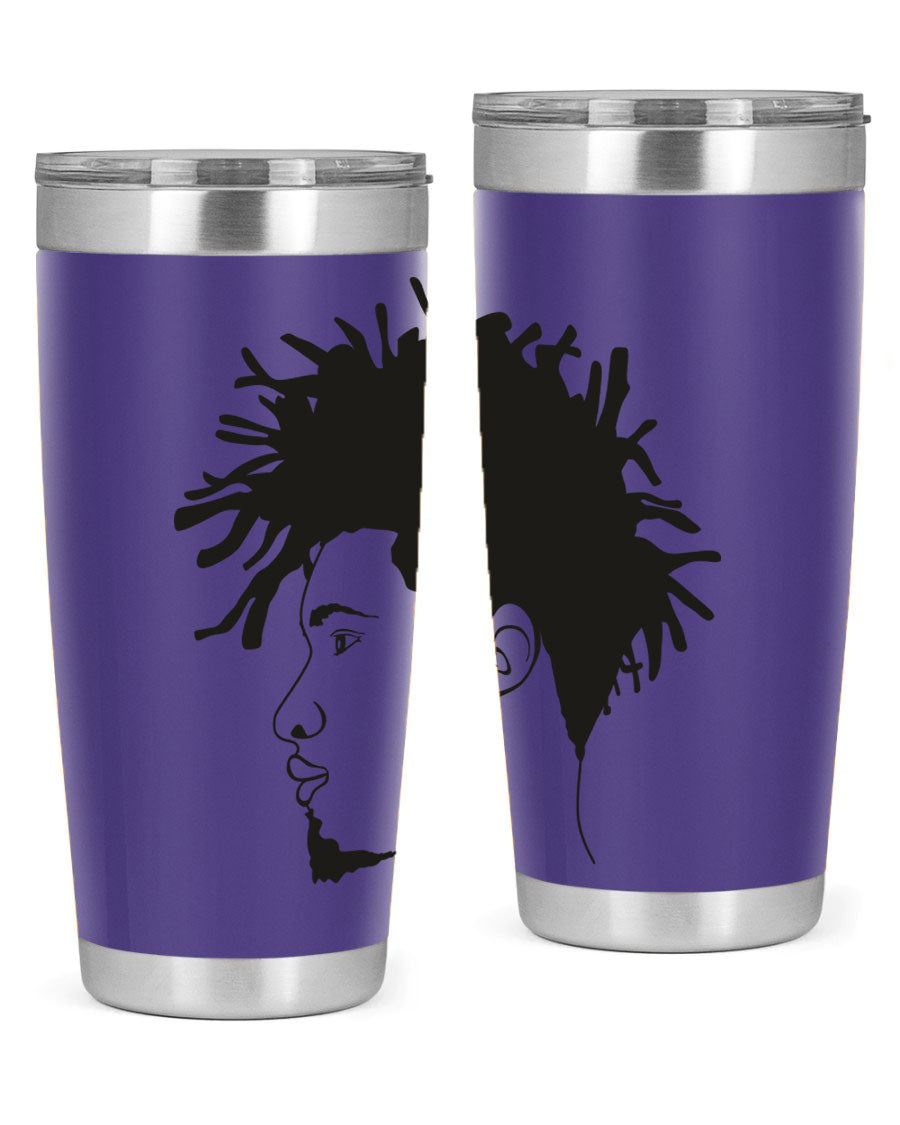 Beardman 51# black tumbler featuring double wall vacuum stainless steel design, perfect for hot and cold beverages.