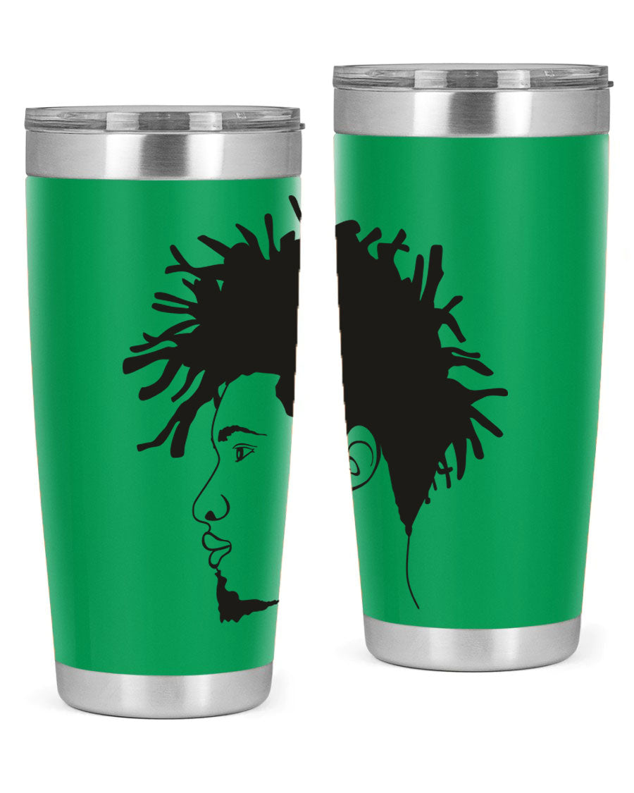 Beardman 51# black tumbler featuring double wall vacuum stainless steel design, perfect for hot and cold beverages.