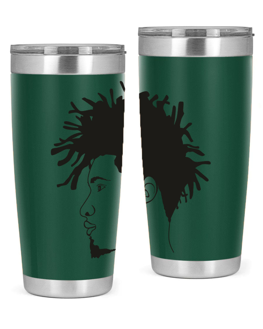 Beardman 51# black tumbler featuring double wall vacuum stainless steel design, perfect for hot and cold beverages.