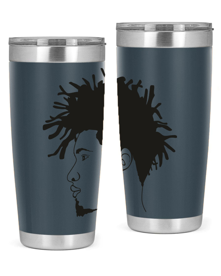 Beardman 51# black tumbler featuring double wall vacuum stainless steel design, perfect for hot and cold beverages.