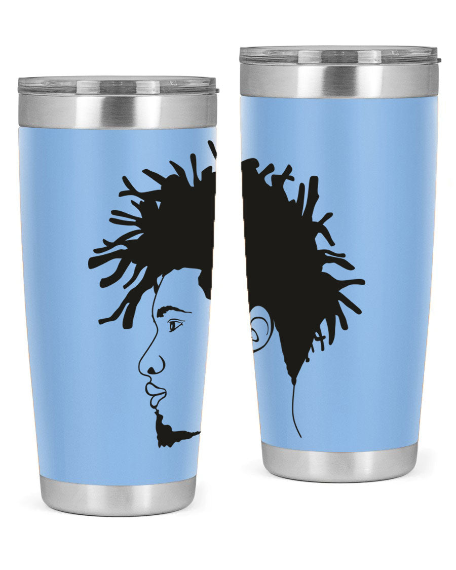 Beardman 51# black tumbler featuring double wall vacuum stainless steel design, perfect for hot and cold beverages.