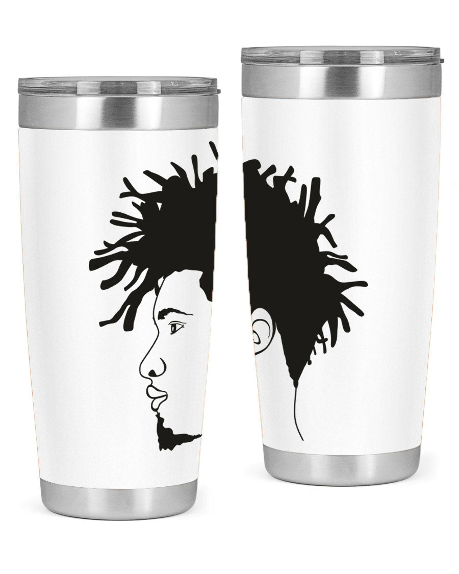 Beardman 51# black tumbler featuring double wall vacuum stainless steel design, perfect for hot and cold beverages.