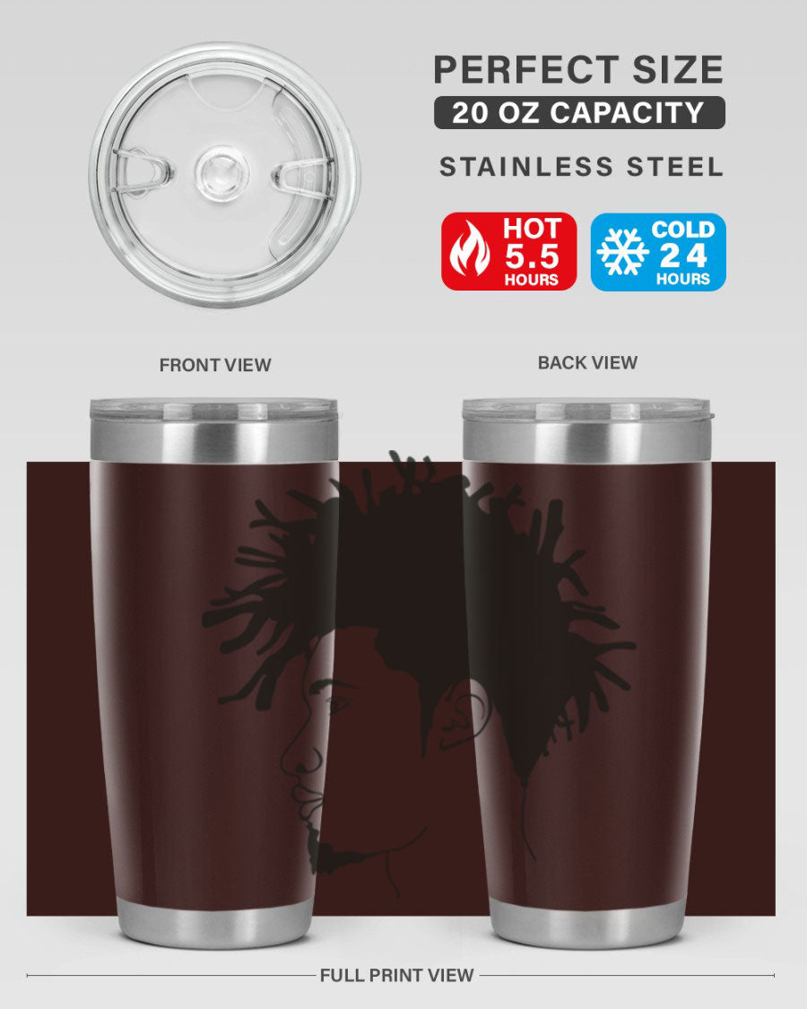 Beardman 51# black tumbler featuring double wall vacuum stainless steel design, perfect for hot and cold beverages.