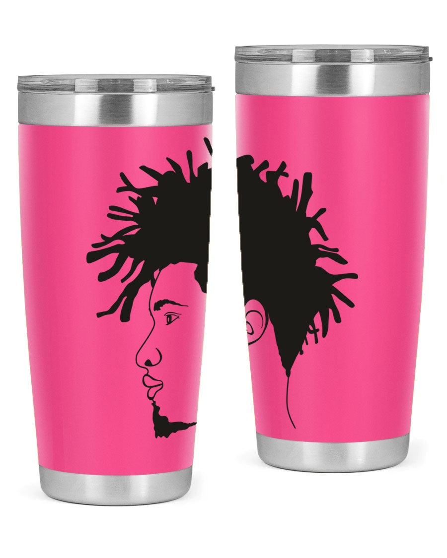 Beardman 51# black tumbler featuring double wall vacuum stainless steel design, perfect for hot and cold beverages.