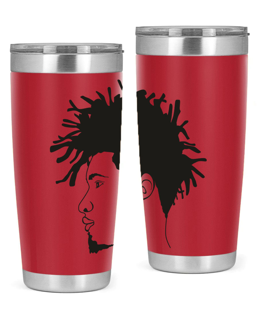 Beardman 51# black tumbler featuring double wall vacuum stainless steel design, perfect for hot and cold beverages.