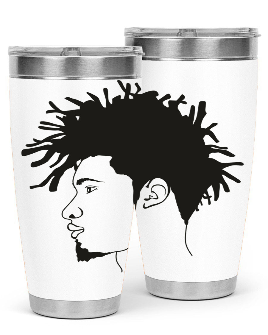 Beardman 51# black tumbler featuring double wall vacuum stainless steel design, perfect for hot and cold beverages.