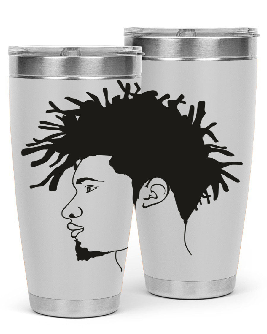 Beardman 51# black tumbler featuring double wall vacuum stainless steel design, perfect for hot and cold beverages.