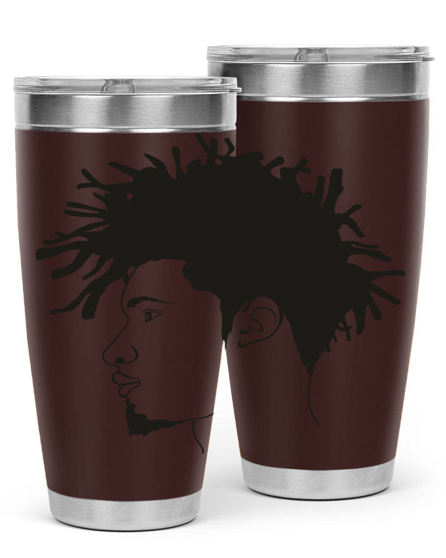 Beardman 51# black tumbler featuring double wall vacuum stainless steel design, perfect for hot and cold beverages.
