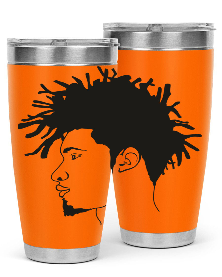 Beardman 51# black tumbler featuring double wall vacuum stainless steel design, perfect for hot and cold beverages.