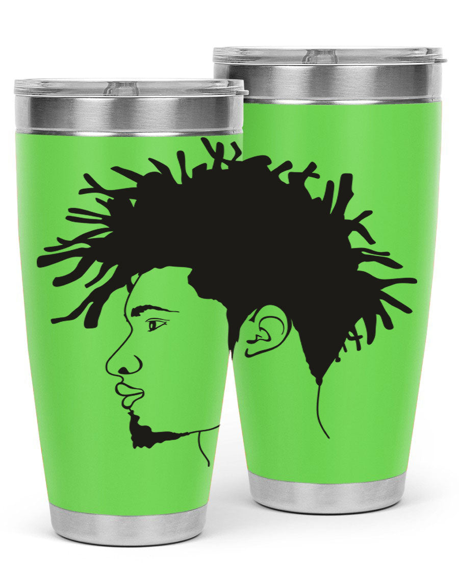 Beardman 51# black tumbler featuring double wall vacuum stainless steel design, perfect for hot and cold beverages.