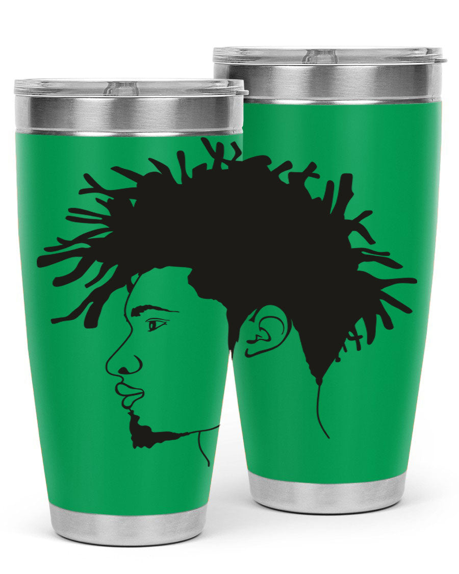 Beardman 51# black tumbler featuring double wall vacuum stainless steel design, perfect for hot and cold beverages.