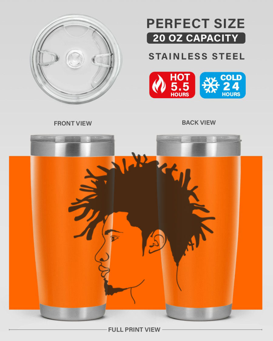 Beardman 51# black tumbler featuring double wall vacuum stainless steel design, perfect for hot and cold beverages.