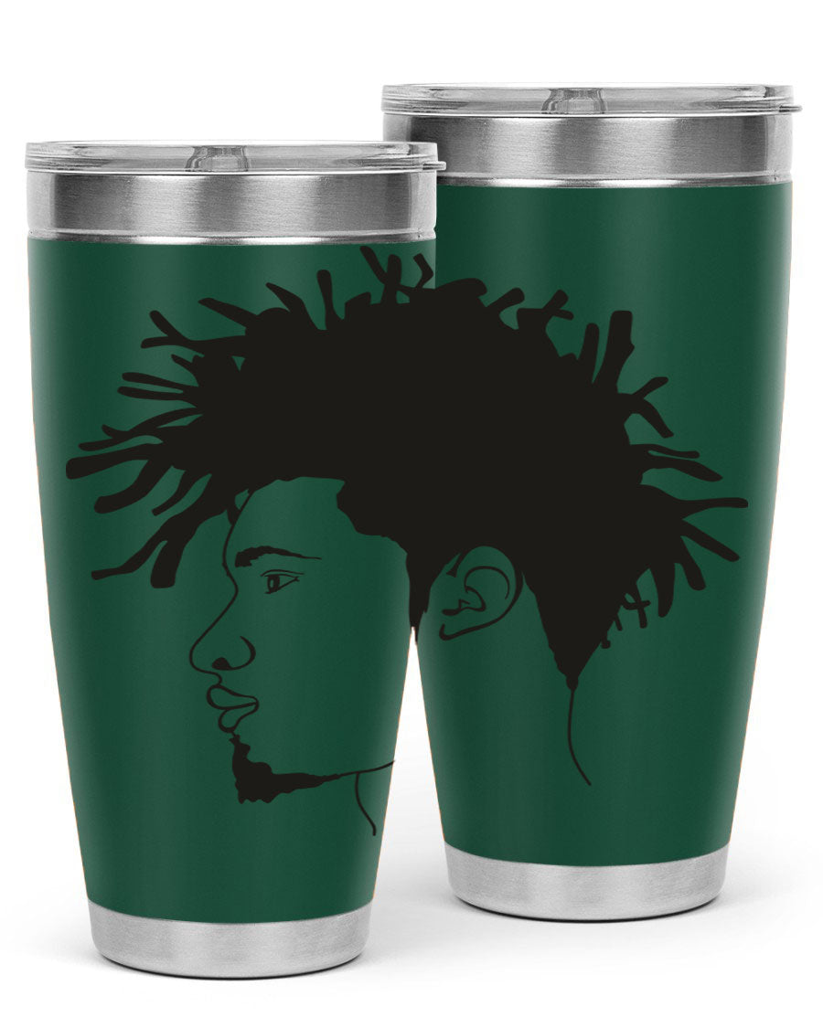 Beardman 51# black tumbler featuring double wall vacuum stainless steel design, perfect for hot and cold beverages.