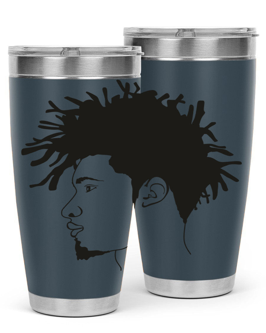 Beardman 51# black tumbler featuring double wall vacuum stainless steel design, perfect for hot and cold beverages.