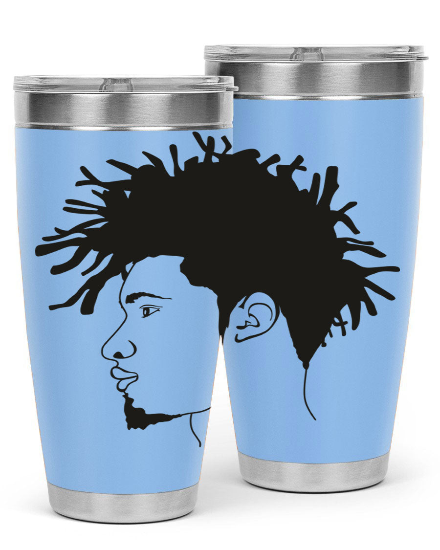 Beardman 51# black tumbler featuring double wall vacuum stainless steel design, perfect for hot and cold beverages.