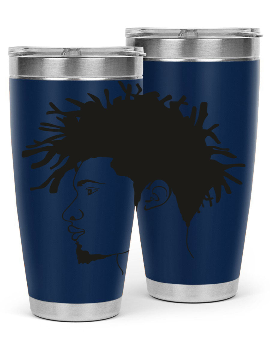 Beardman 51# black tumbler featuring double wall vacuum stainless steel design, perfect for hot and cold beverages.