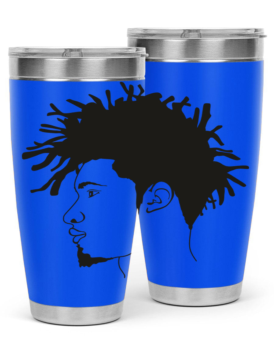 Beardman 51# black tumbler featuring double wall vacuum stainless steel design, perfect for hot and cold beverages.