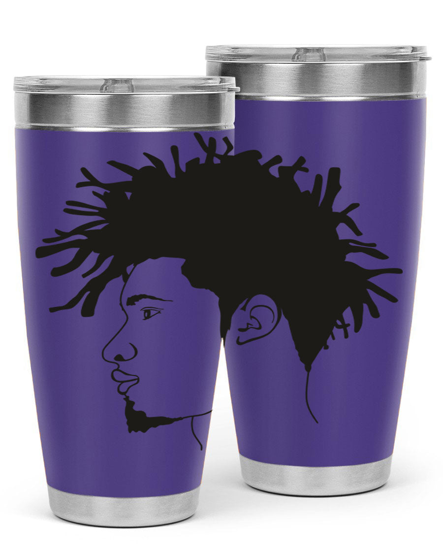 Beardman 51# black tumbler featuring double wall vacuum stainless steel design, perfect for hot and cold beverages.