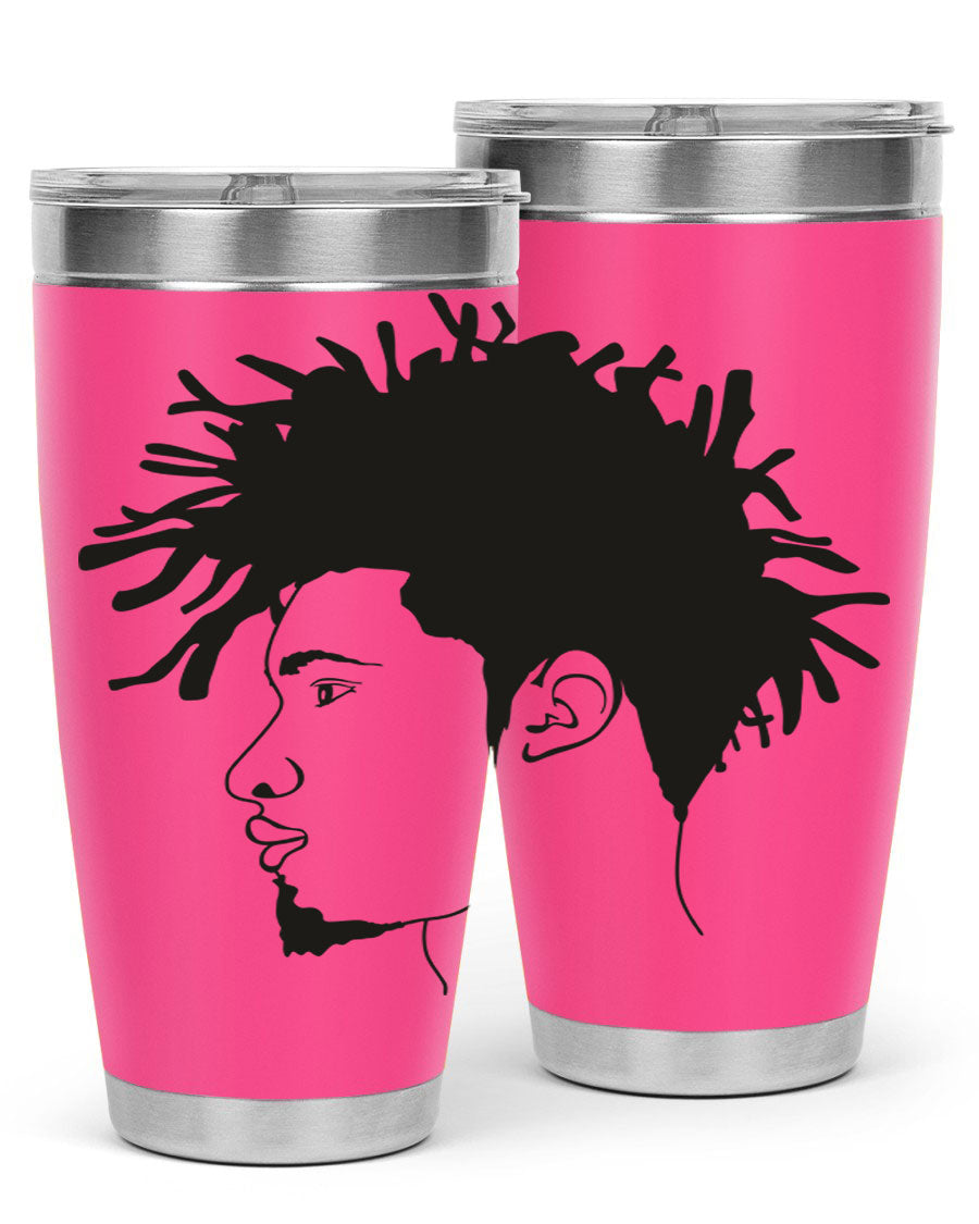 Beardman 51# black tumbler featuring double wall vacuum stainless steel design, perfect for hot and cold beverages.