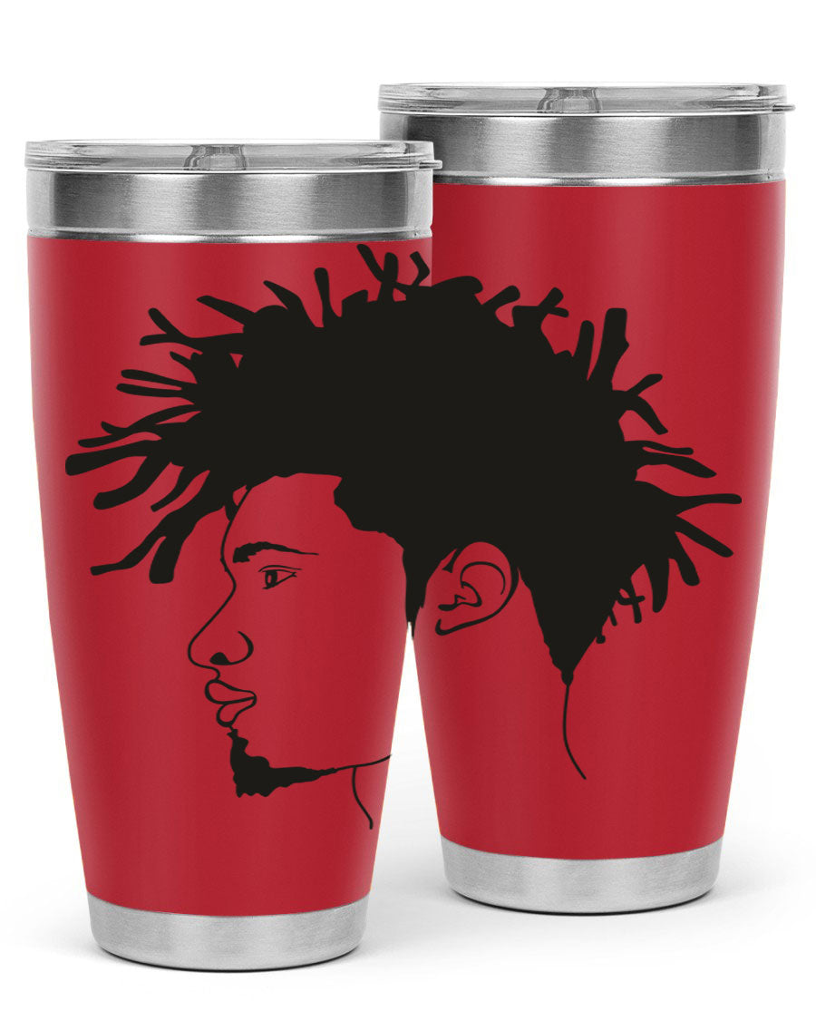 Beardman 51# black tumbler featuring double wall vacuum stainless steel design, perfect for hot and cold beverages.