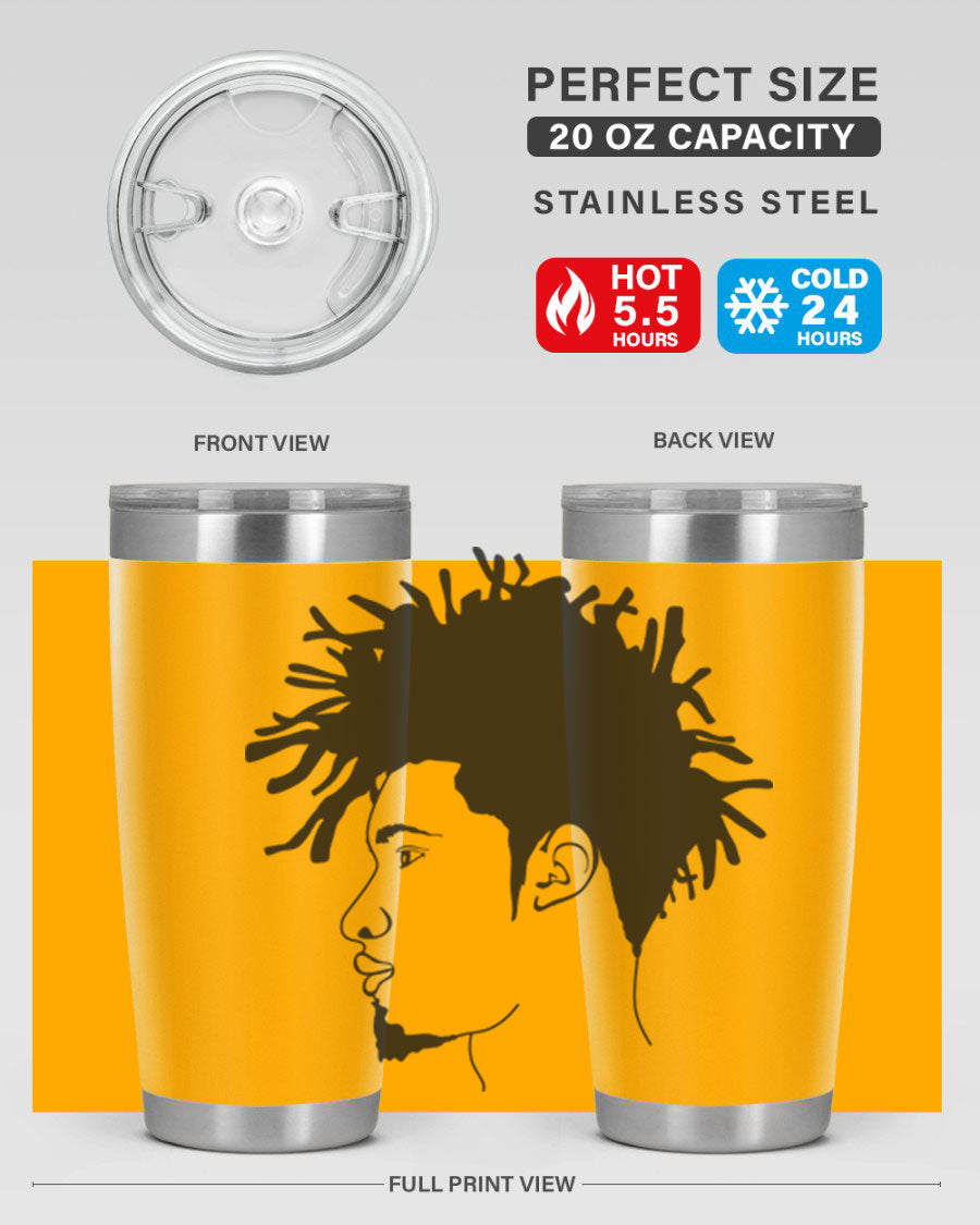 Beardman 51# black tumbler featuring double wall vacuum stainless steel design, perfect for hot and cold beverages.