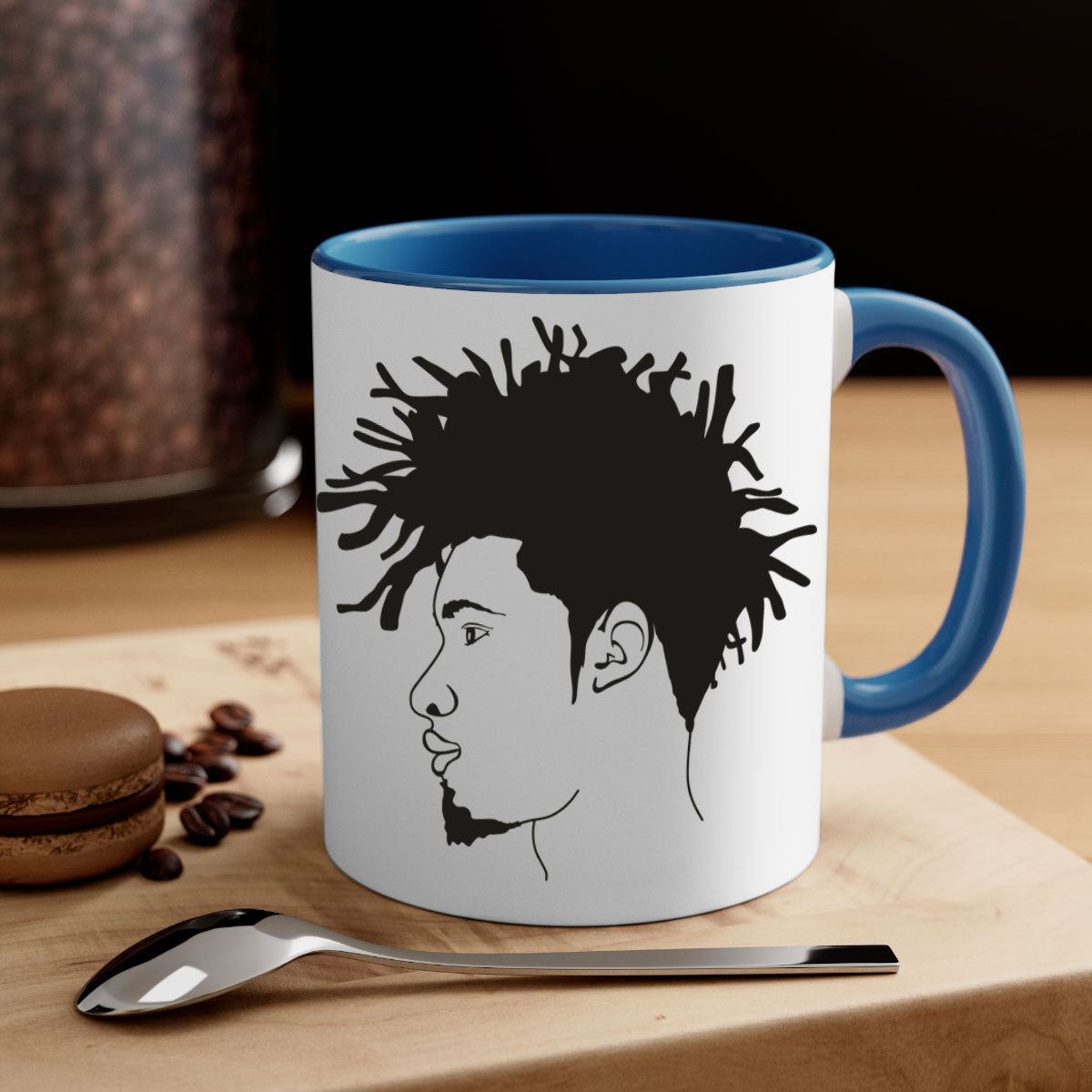 beardman 51# Black men Boys Mug with colorful handle and glossy finish, perfect for coffee and tea.
