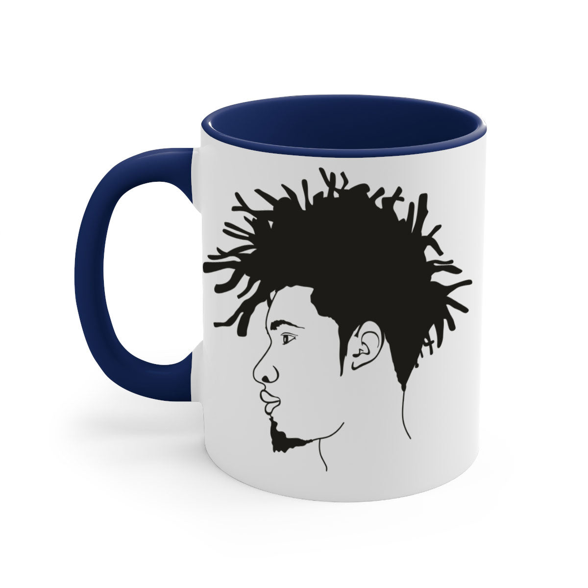 beardman 51# Black men Boys Mug with colorful handle and glossy finish, perfect for coffee and tea.