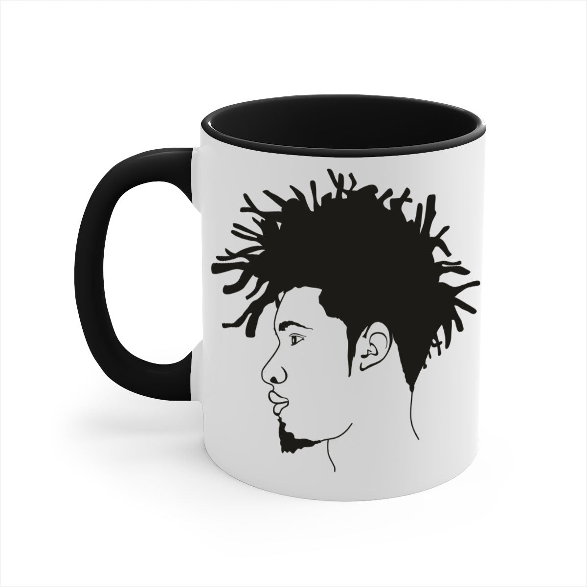 beardman 51# Black men Boys Mug with colorful handle and glossy finish, perfect for coffee and tea.
