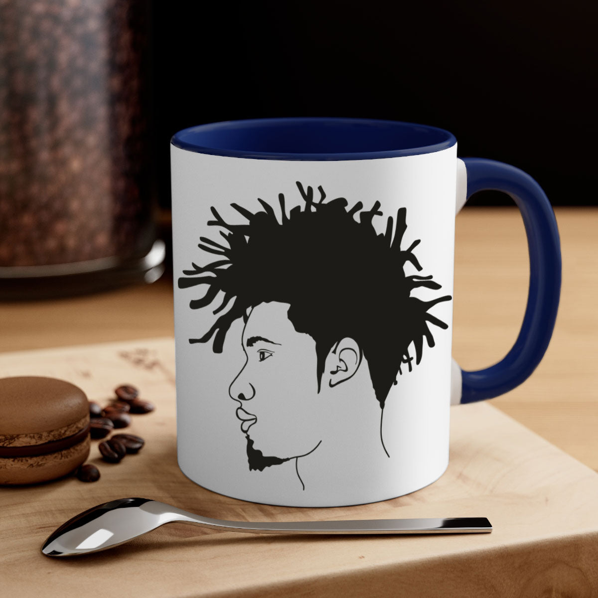 beardman 51# Black men Boys Mug with colorful handle and glossy finish, perfect for coffee and tea.