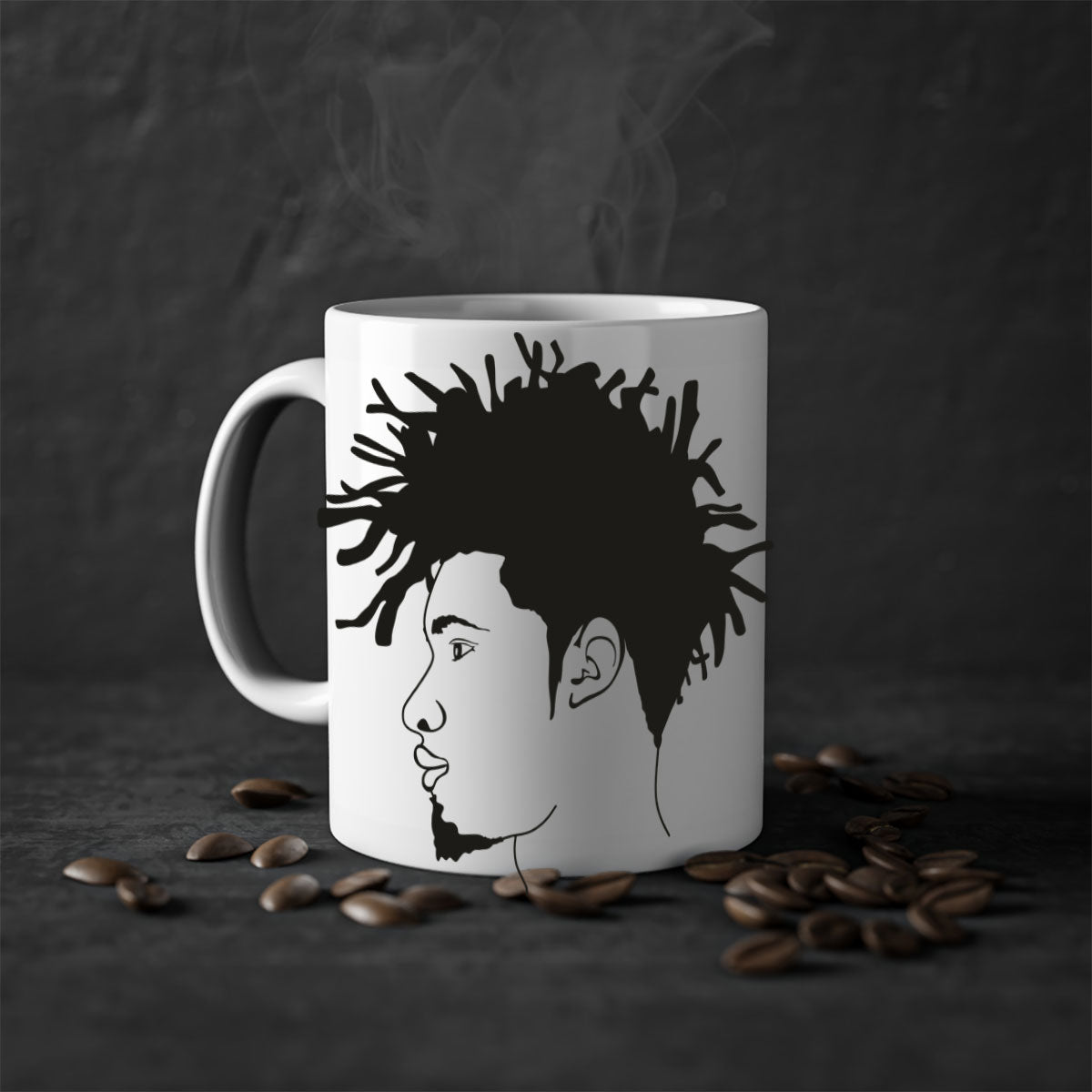 beardman 51# Black men Boys Mug with colorful handle and glossy finish, perfect for coffee and tea.