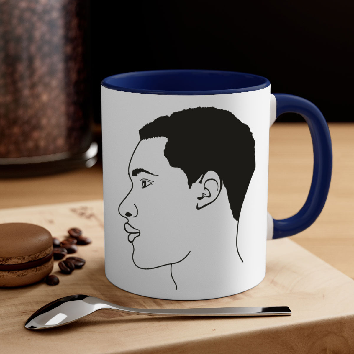 beardman 53# Black men Boys Mug with a glossy finish and colored handle, available in multiple colors and sizes.