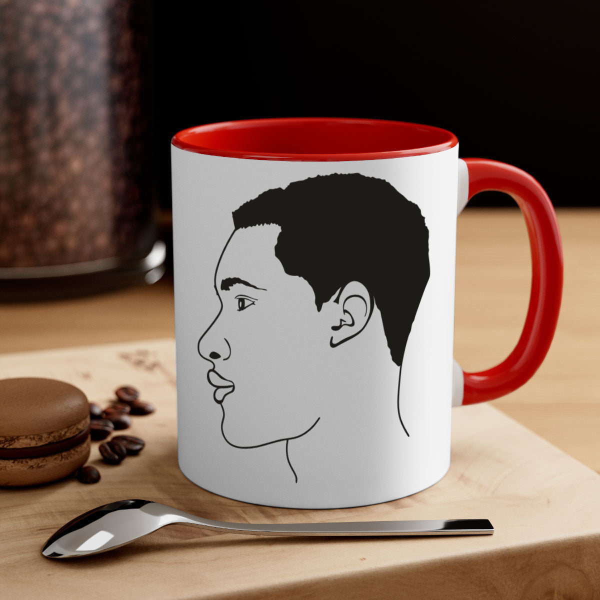beardman 53# Black men Boys Mug with a glossy finish and colored handle, available in multiple colors and sizes.