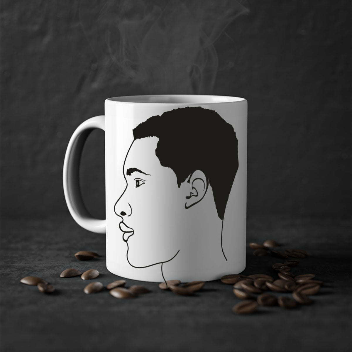 beardman 53# Black men Boys Mug with a glossy finish and colored handle, available in multiple colors and sizes.