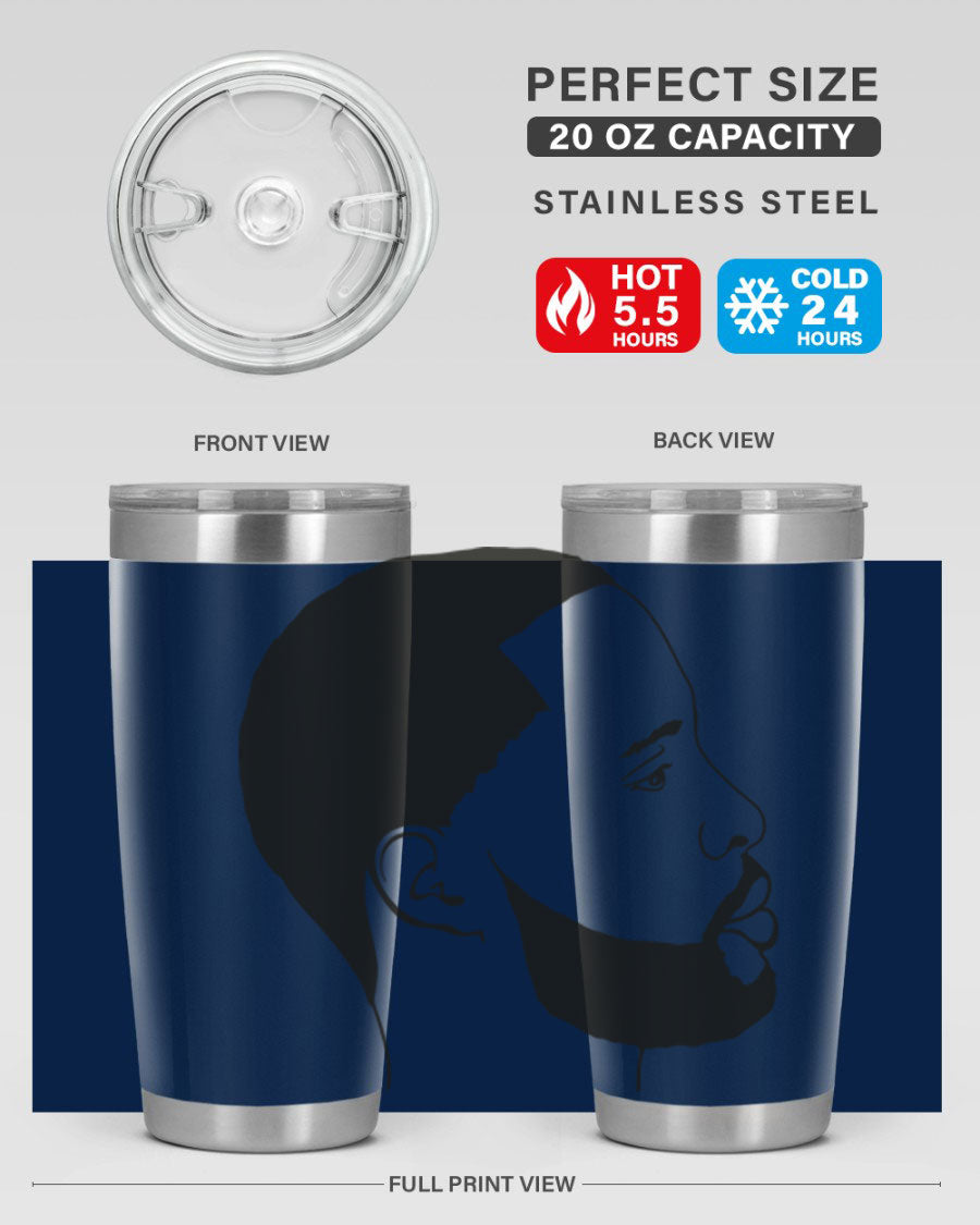 Beardman 54# black tumbler with double wall vacuum stainless steel design, featuring a drink-thru lid and copper lining.