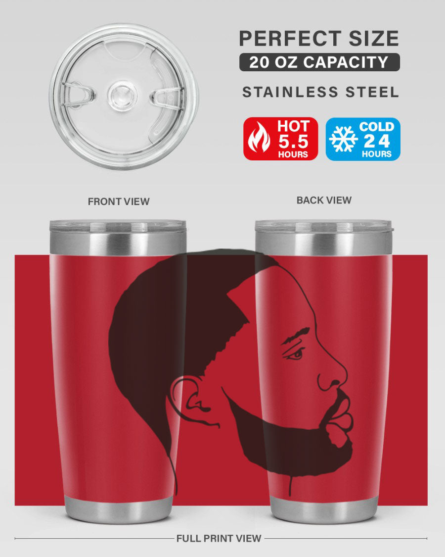 Beardman 54# black tumbler with double wall vacuum stainless steel design, featuring a drink-thru lid and copper lining.