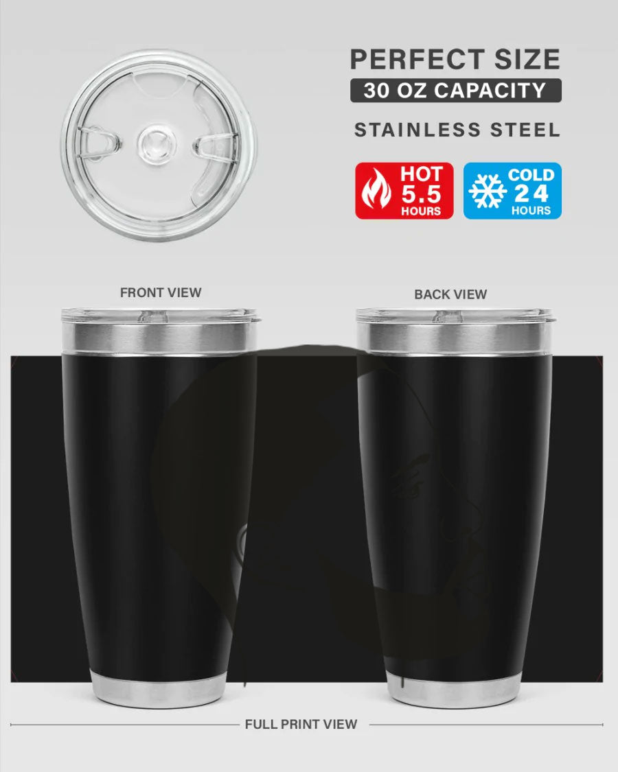 Beardman 54# black tumbler with double wall vacuum stainless steel design, featuring a drink-thru lid and copper lining.