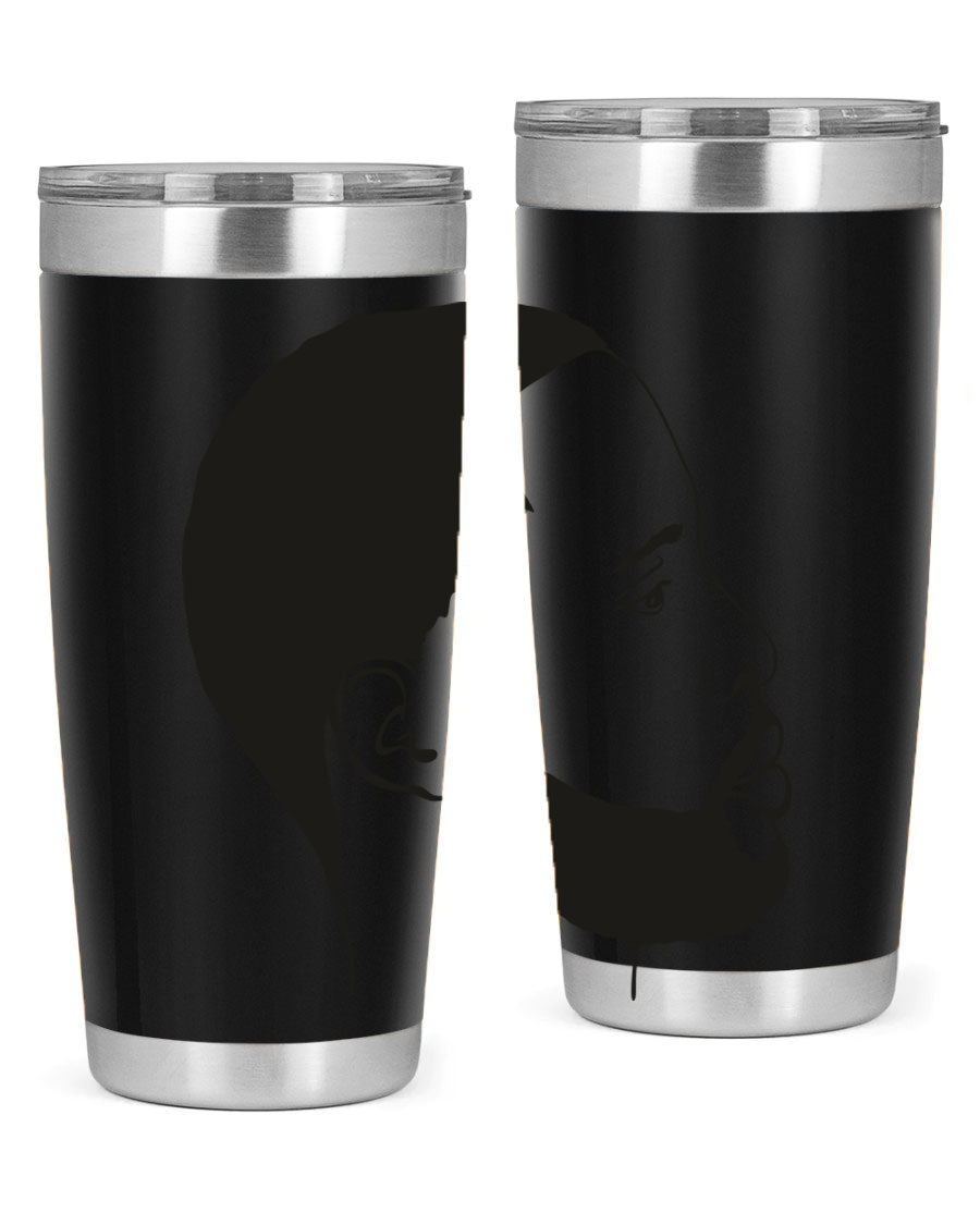 Beardman 54# black tumbler with double wall vacuum stainless steel design, featuring a drink-thru lid and copper lining.