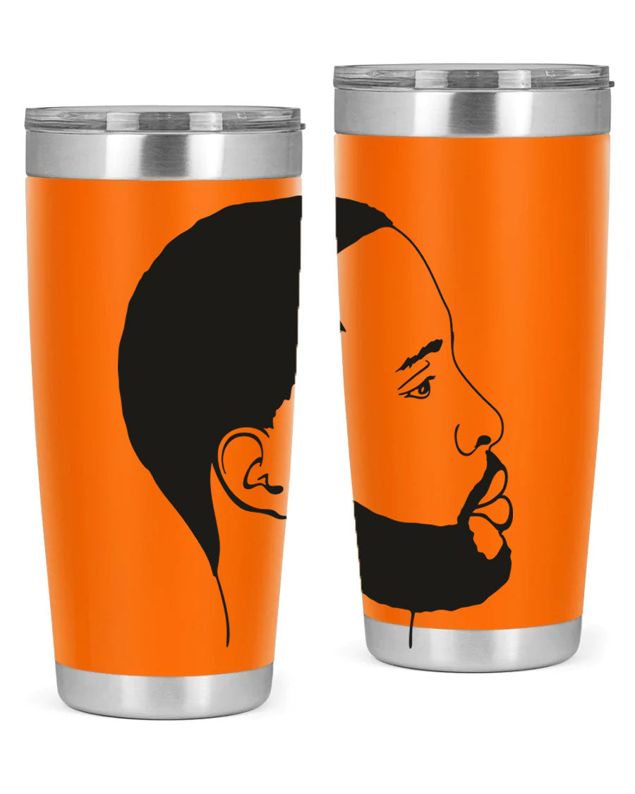 Beardman 54# black tumbler with double wall vacuum stainless steel design, featuring a drink-thru lid and copper lining.